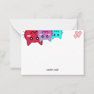 Tarjeta Pequeña Gato lindo de gente amable