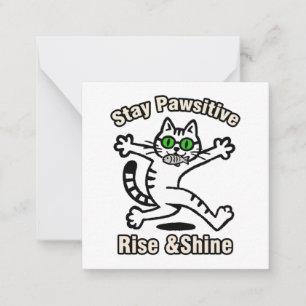 Tarjeta Pequeña Gato Mantén Positividad