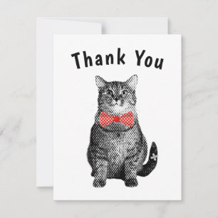 Tarjeta Pequeña Gato negro con polka roja hincha de polka suave gr