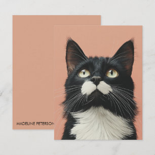 Tarjeta Pequeña Gato Negro Lindo Amante de Gatos