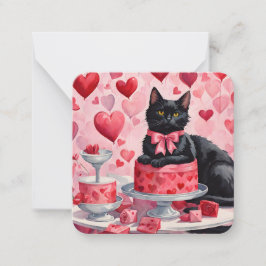 Tarjeta Pequeña Gato negro Purr-fect Classroom Valentine
