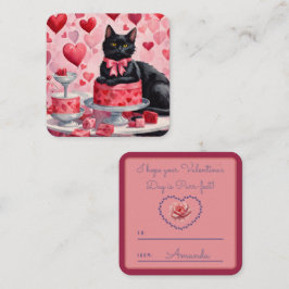 Tarjeta Pequeña Gato negro Purr-fect Classroom Valentine