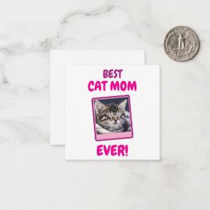 TARJETA PEQUEÑA GATO PERSONALIZADO MAMÁ MADRE SIEMPRE MASCOTA AMOR