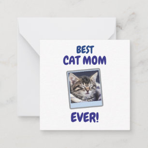 TARJETA PEQUEÑA GATO PERSONALIZADO MAMÁ MADRE SIEMPRE MASCOTA AMOR