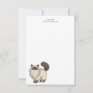 Tarjeta Pequeña Gato Ragdoll Dulce Personalizado de Agradecimiento