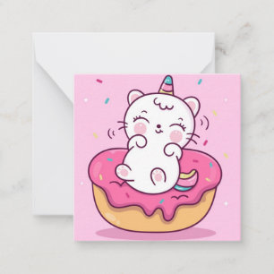 Tarjeta Pequeña Gato Unicornio
