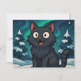 Tarjeta Pequeña Gato Yule islandés de Navidad