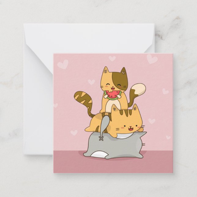 Tarjeta Pequeña Gatos (Anverso)