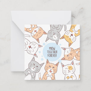 Tarjeta Pequeña Gatos de amistad