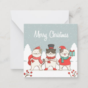 Tarjeta Pequeña Gatos de Navidad