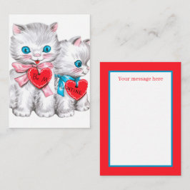 Tarjeta Pequeña gatos de San Valentín vintage retro agregar mensaj