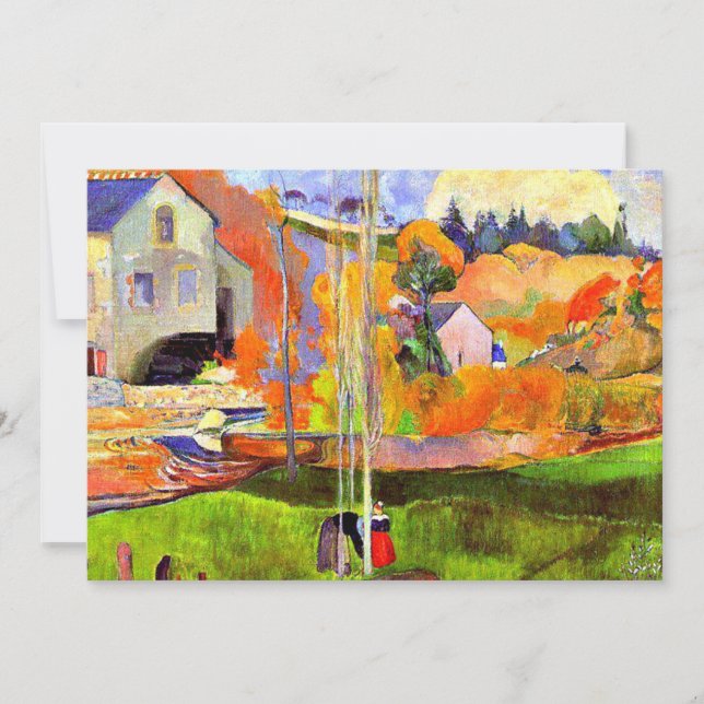 Tarjeta Pequeña Gauguin - Un paisaje bretón-el molino de David, (Anverso)