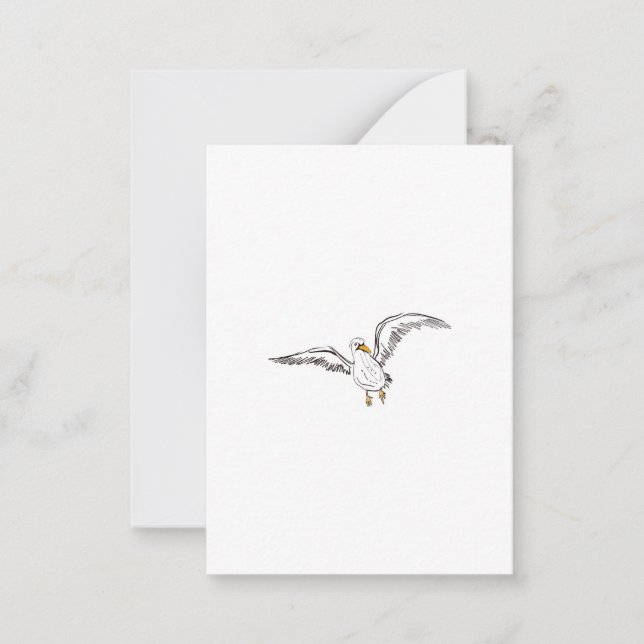 Tarjeta Pequeña Gaviota blanca (Anverso)