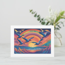 Tarjeta Pequeña Geese al amanecer