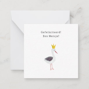 Tarjeta Pequeña Gefeliciteerd Een Meisje Pasgeboren Dochter Kaart