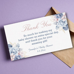 Tarjeta Pequeña género revelar floral gracias bebé ducha