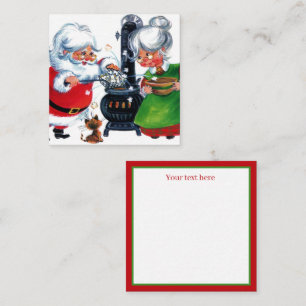 Tarjeta Pequeña genial retro vintage Santa Mrs Claus