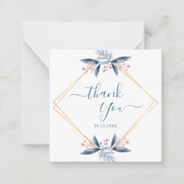 Tarjeta Pequeña Geometric Greenery Wedding Budget Thank You