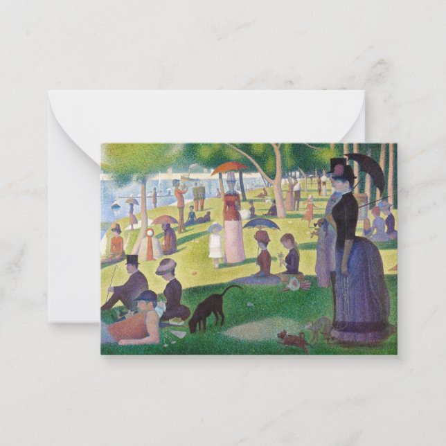 Tarjeta Pequeña Georges Seurat - Domingo en La Grande Jatte (Anverso)