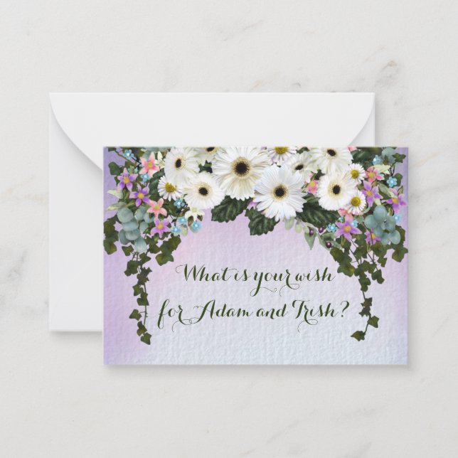 Tarjeta Pequeña Gerbera Daisies Swag Boda (Anverso)