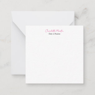 Tarjeta Pequeña Gerente Consultor Jefe Blanco Rosa Profesional