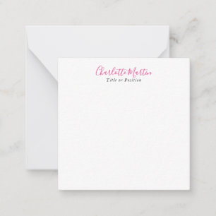 Tarjeta Pequeña Gerente Consultor Jefe Profesional Rosa Blanco
