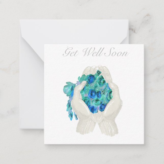 Tarjeta Pequeña Get Well Soon Floral Bouquet Gift Card (Anverso)