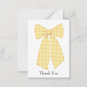 Tarjeta Pequeña Gingham Coquette Bow Personalizado Gracias