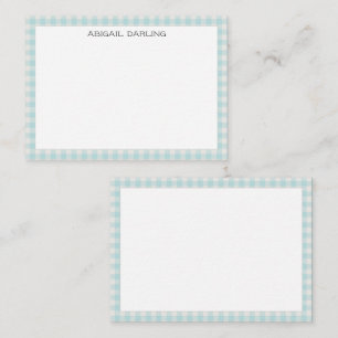Tarjeta Pequeña Gingham Simple Moderno y Delgado Borde