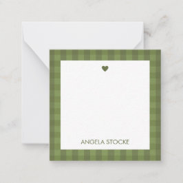Tarjeta Pequeña Gingham Verde Personalizado