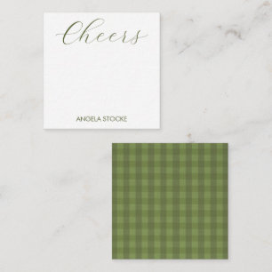Tarjeta Pequeña Gingham Verde Personalizado