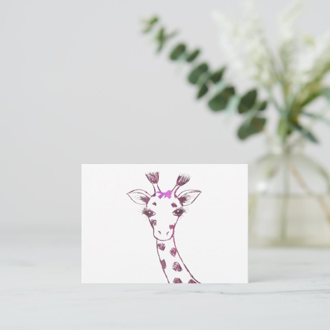 Tarjeta Pequeña Giraffe lindo diseño sarcástico (Anverso de pie)
