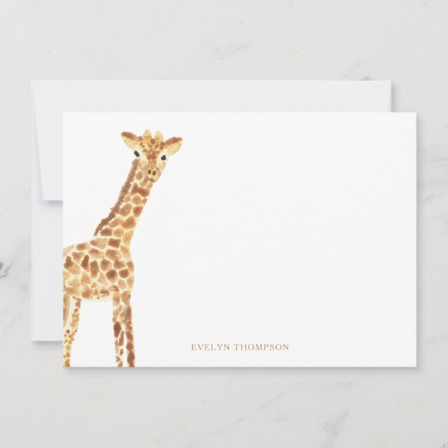 Tarjeta Pequeña Giraffe Stationery (Anverso)