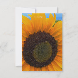 Tarjeta Pequeña Girasol, abeja y cielo