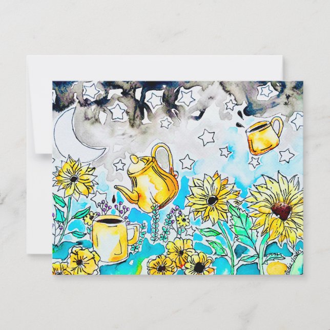 Tarjeta Pequeña Girasol Adorable (Anverso)