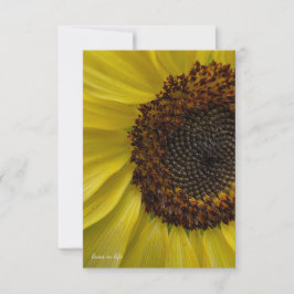 Tarjeta Pequeña Girasol amarillo claro arriba