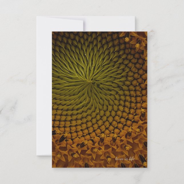 Tarjeta Pequeña Girasol del centro verde (Anverso)