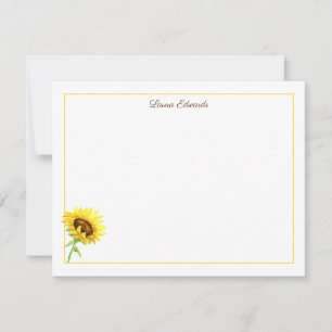 Tarjeta Pequeña Girasol Personalizado Acuarela
