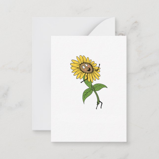 Tarjeta Pequeña Girasol, tema de flor (Anverso)