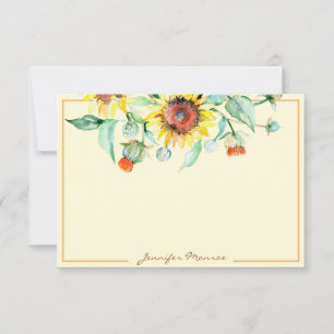 Tarjeta Pequeña Girasoles soleados personalizados