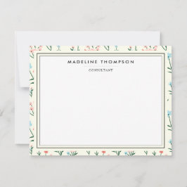 Tarjeta Pequeña Girly Chic Pastel Pink Blue Flowers Pattern