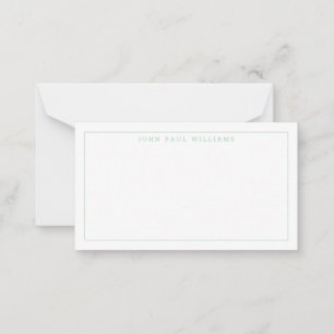 Tarjeta Pequeña Girly Mint Green Profesional Formal Delgado Borde