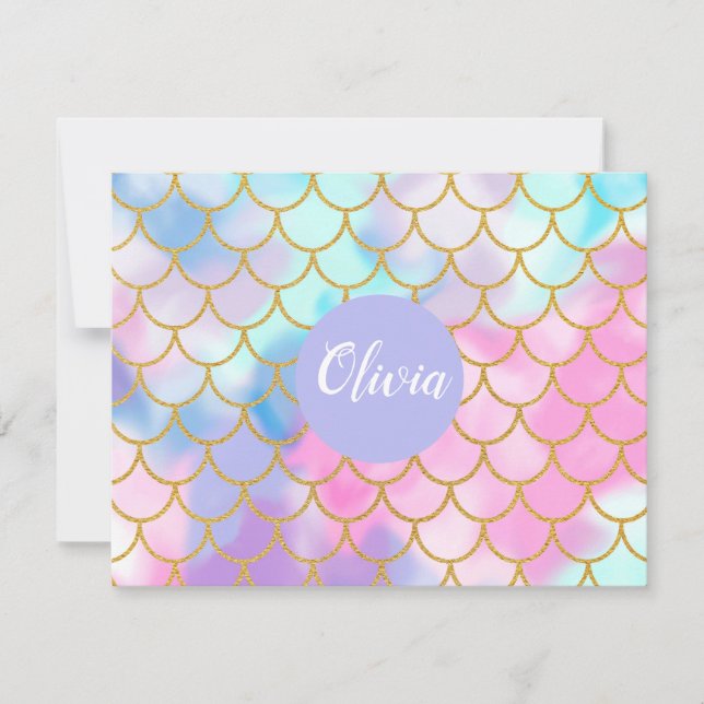Tarjeta Pequeña Girly Pastel Ombre Purpurina de Oro Monograma de S (Anverso)