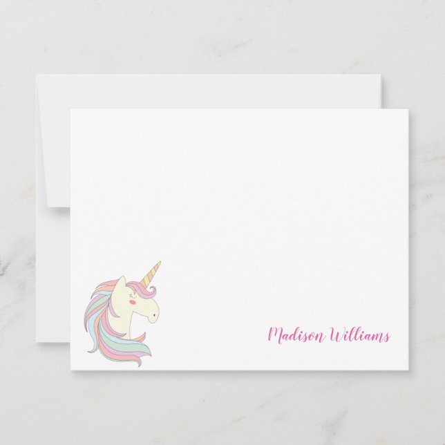 Tarjeta Pequeña Girly Unicorn Pony Magnate Fantasy Cuse (Anverso)