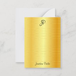 Tarjeta Pequeña Glamoroso dorado Aspecto Escritura a mano Monogram