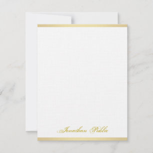 Tarjeta Pequeña Glamour Gold Hand Script Simple Template Linner