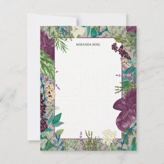Tarjeta Pequeña Glenside Botanica - Orquídea y Hoja Notecard