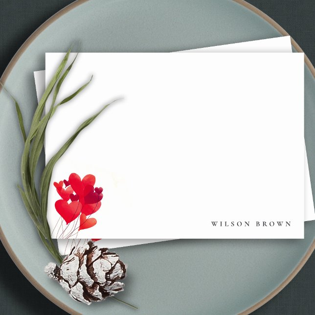 Tarjeta Pequeña Globo de Corazón Rojo Lindo Acuarela Cumpleaños (Subido por el creador)