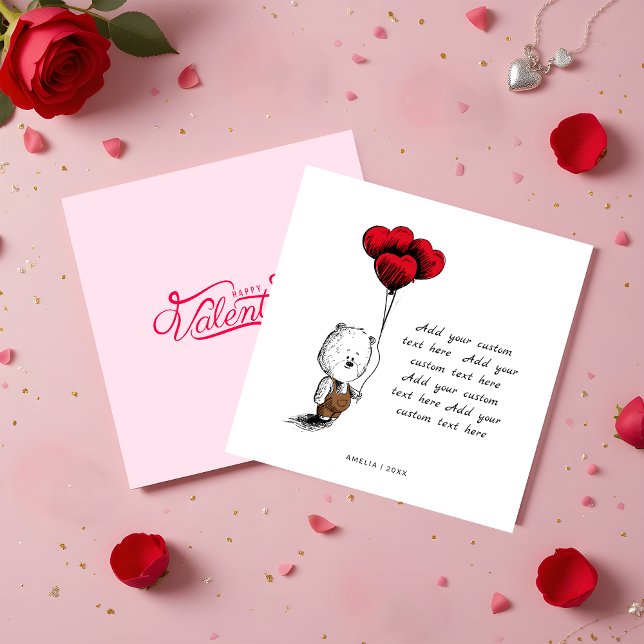 Tarjeta Pequeña Globo lindo día de San Valentín de presupuesto del (Subido por el creador)