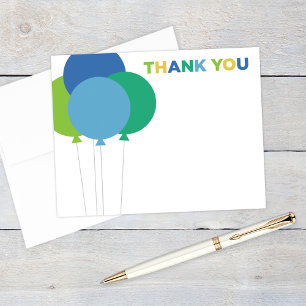Tarjeta Pequeña Globos azules y verdes Cumpleaños de niños